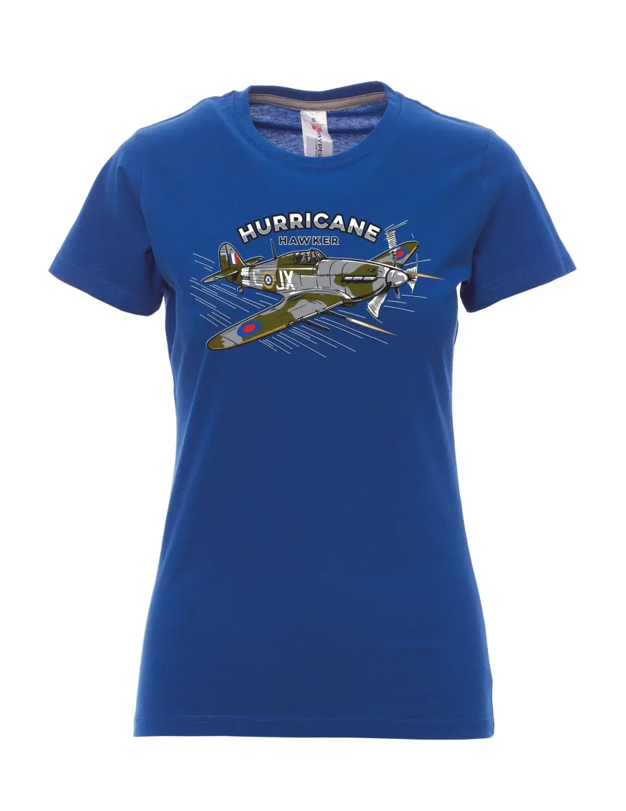 Damski t-shirt królewski niebieski Samolot Hurricane Hawker