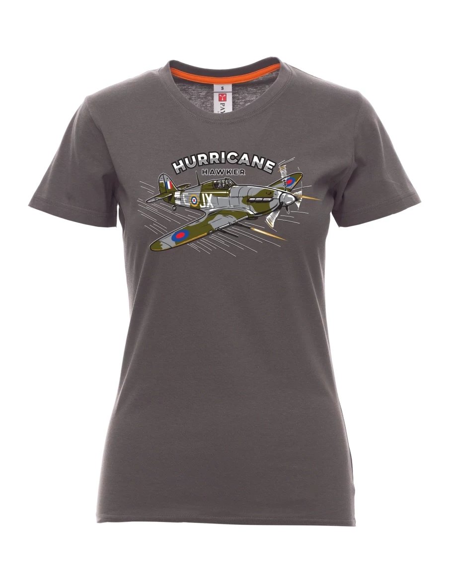 Damski t-shirt antracytowy Samolot Hurricane Hawker