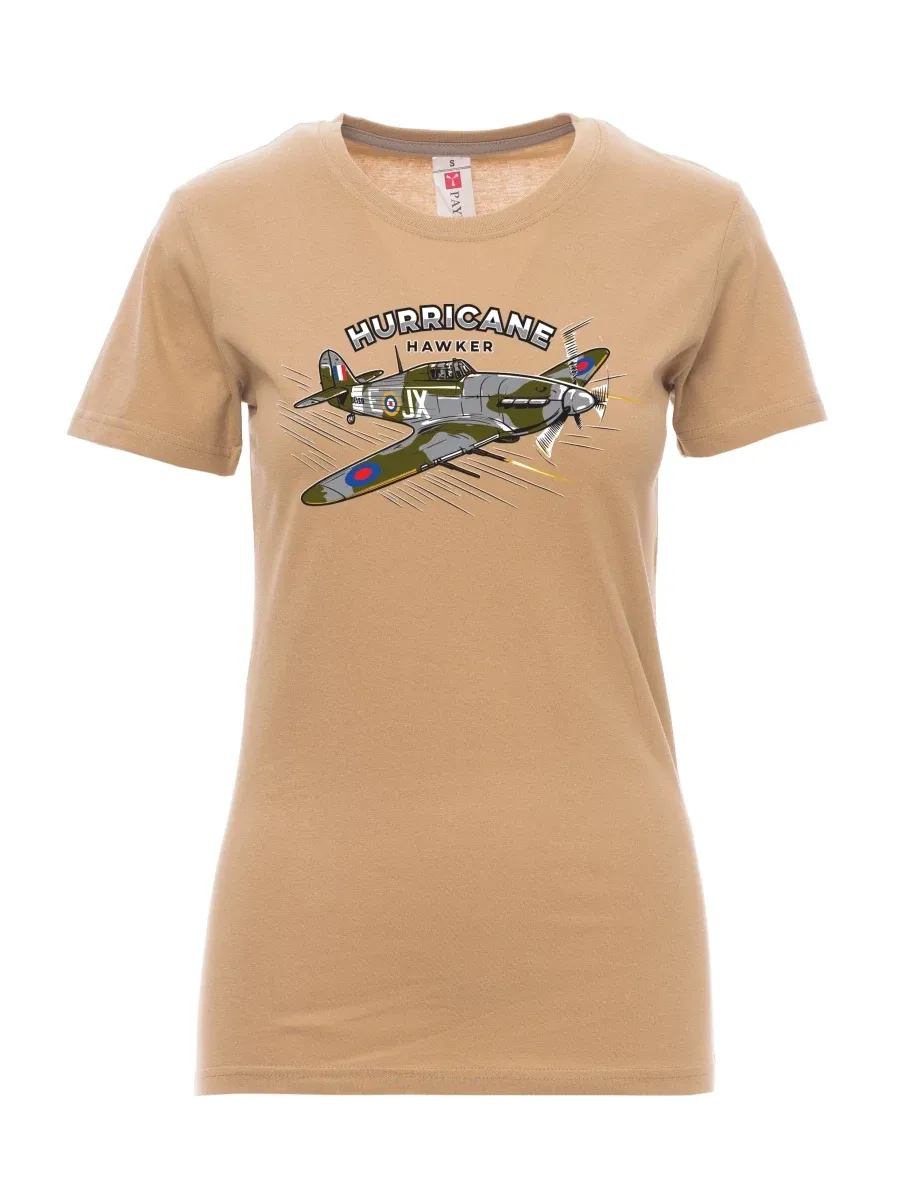 Damski t-shirt brązowy Samolot Hurricane Hawker