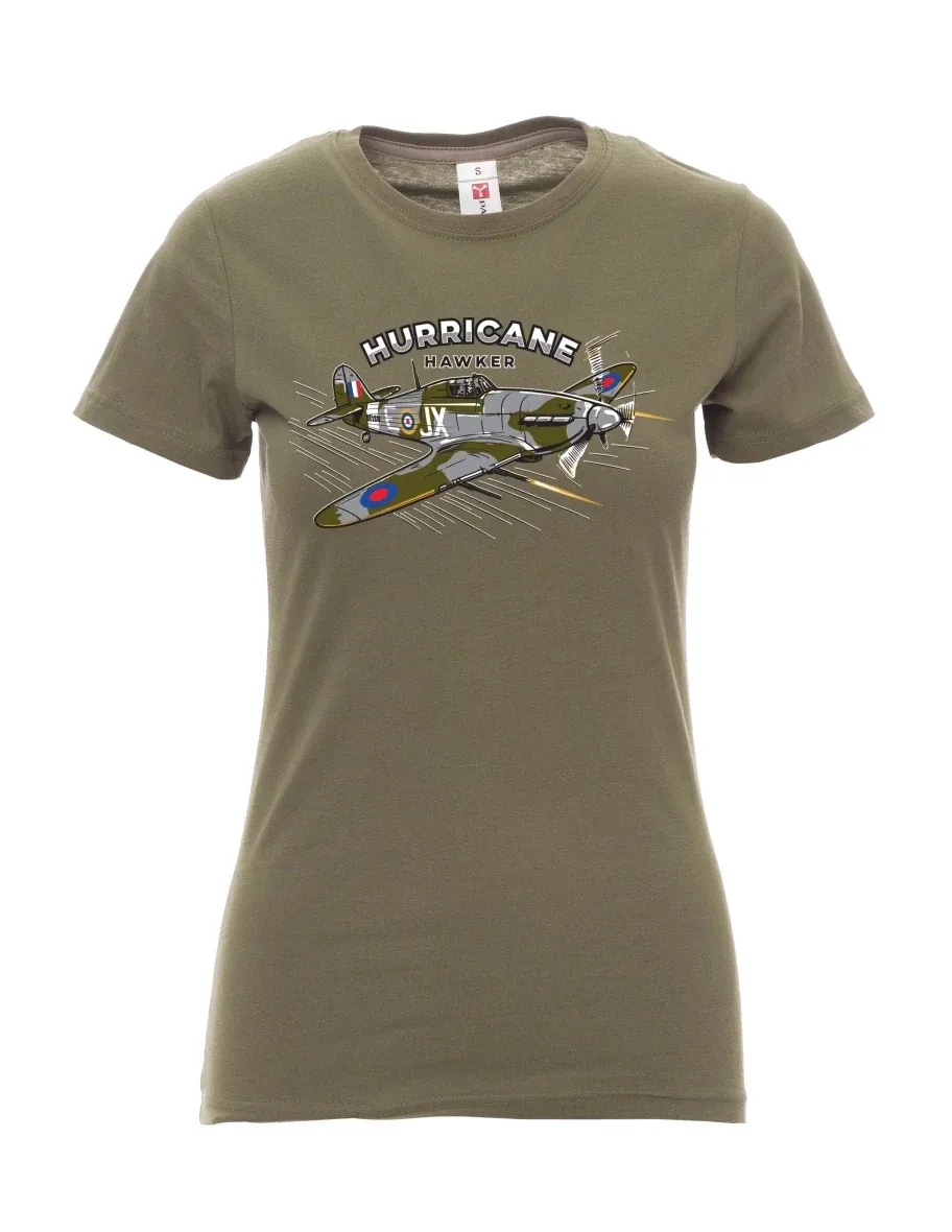 Damski t-shirt khaki Samolot Hurricane Hawker