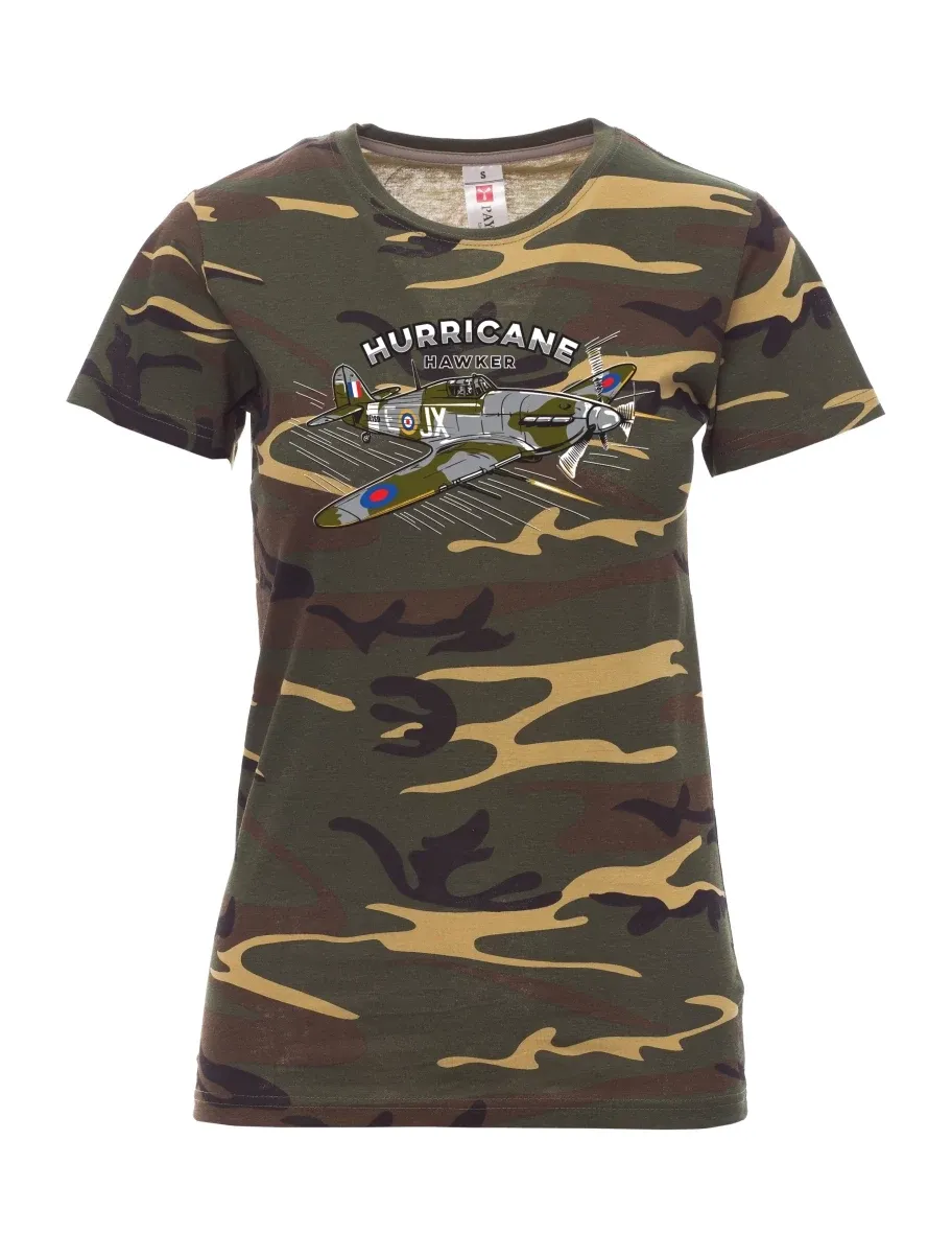 Damski t-shirt kamuflaży Samolot Hurricane Hawker