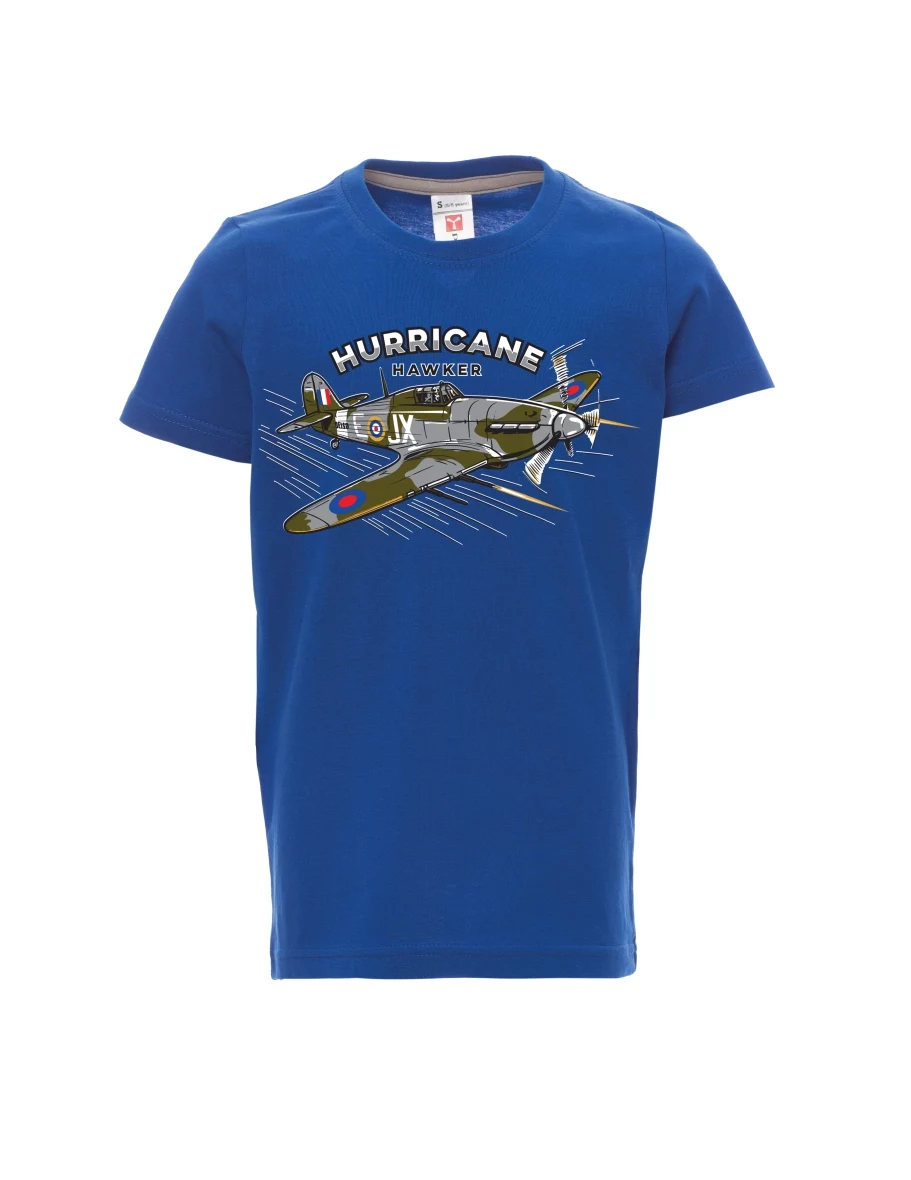 Dziecięcy t-shirt niebieski Samolot Hurricane Hawker
