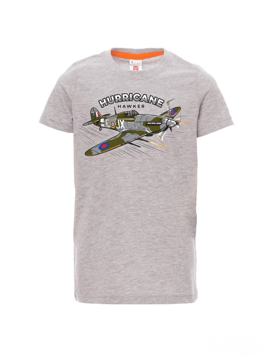 Dziecięcy t-shirt szary melange Samolot Hurricane Hawker