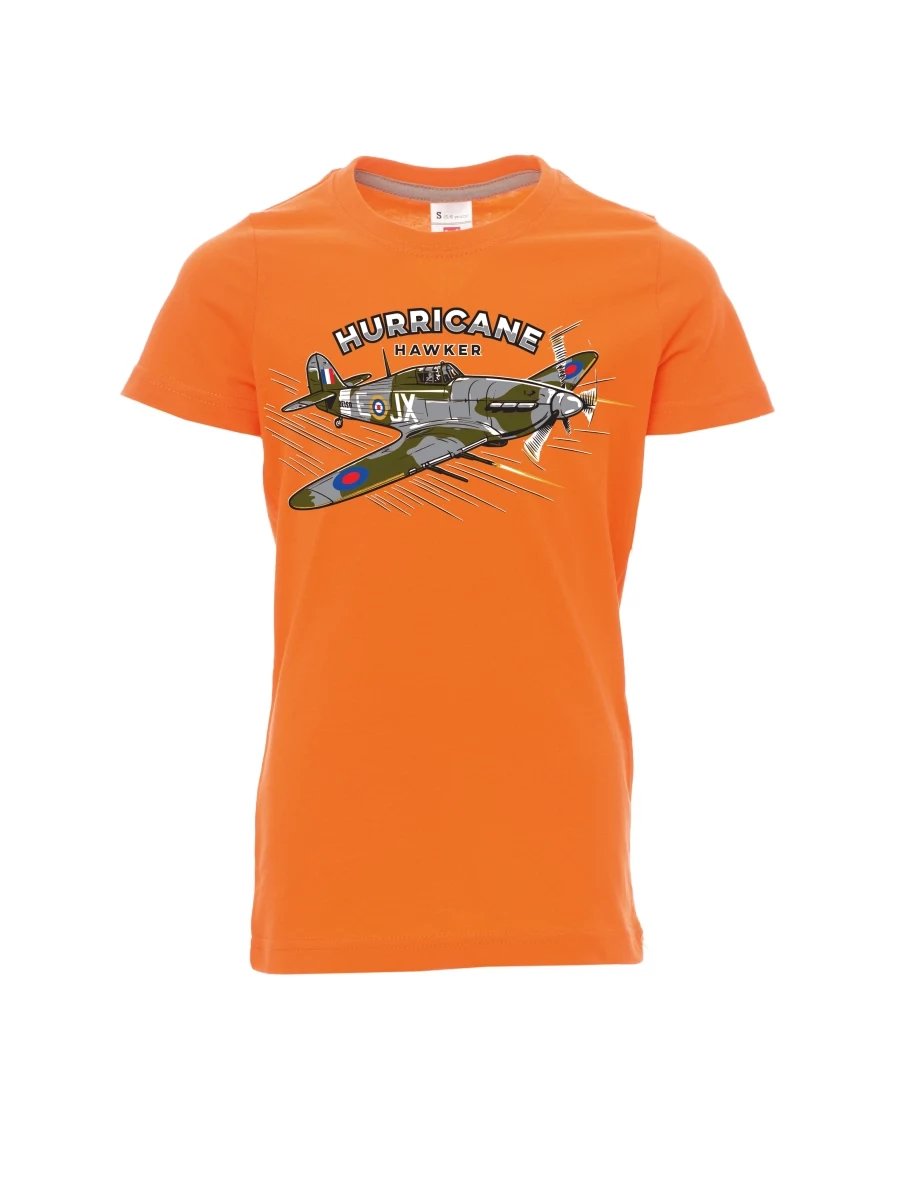 Dziecięcy t-shirt pomarańczowy Samolot Hurricane Hawker