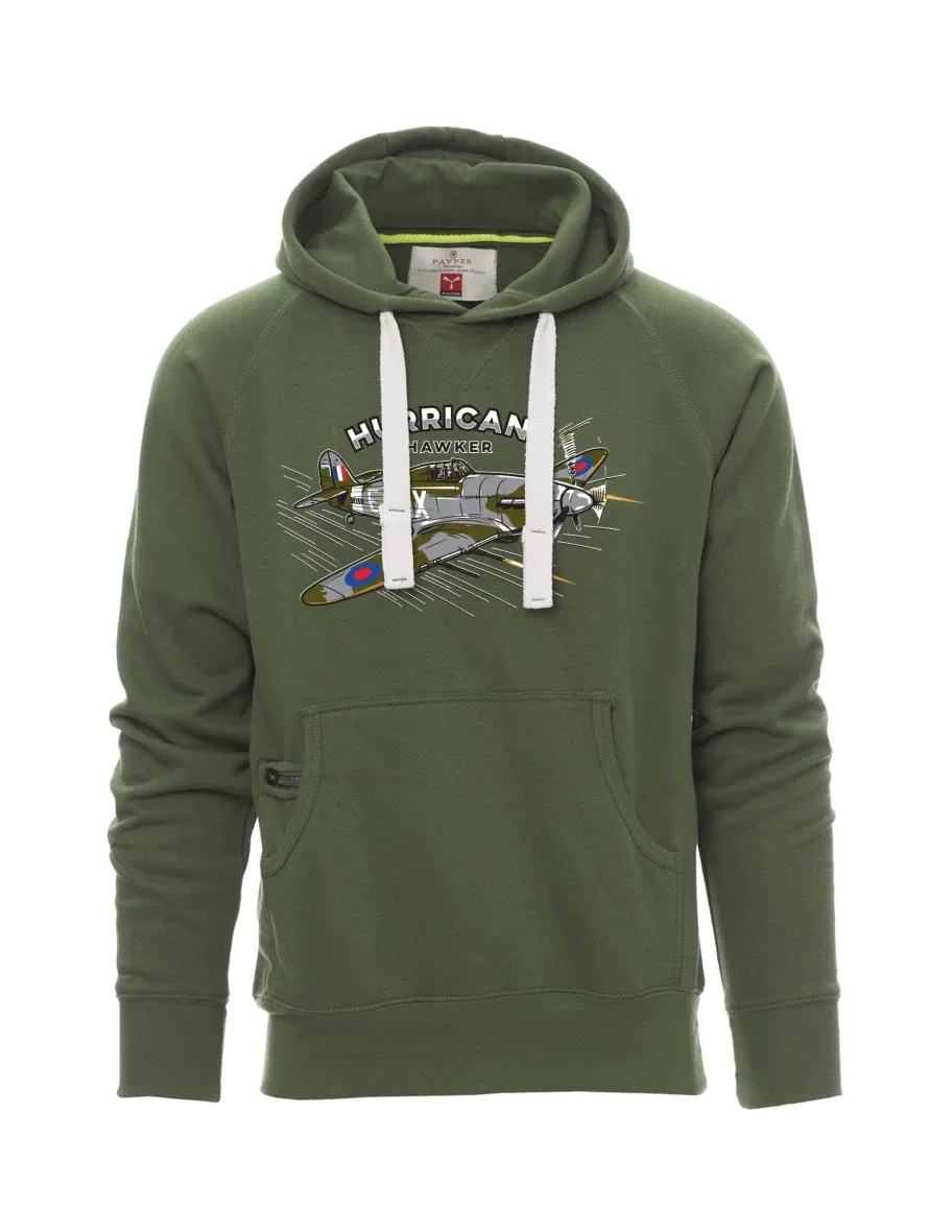 Męska bluza ciemnozielona  Samolot Hurricane Hawker