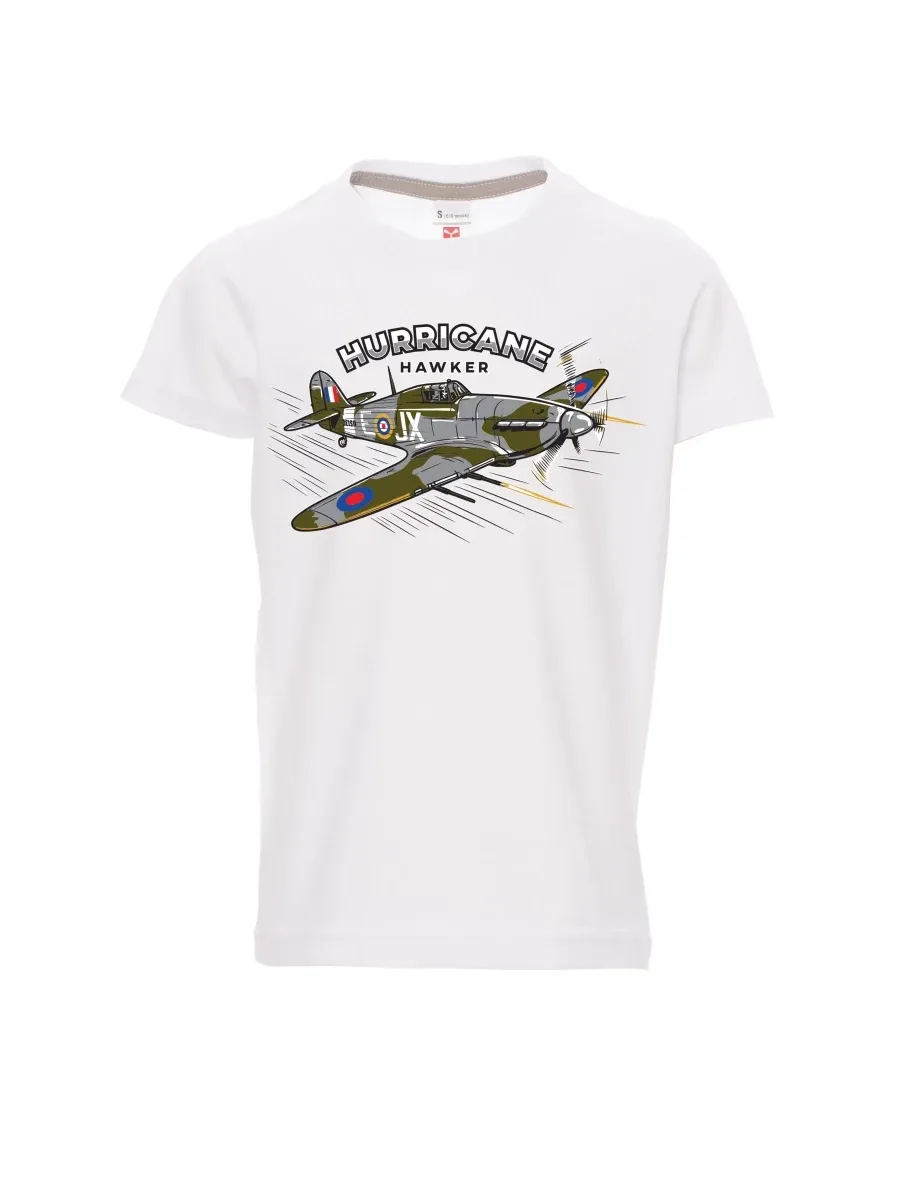 Dziecięcy t-shirt biały Samolot Hurricane Hawker