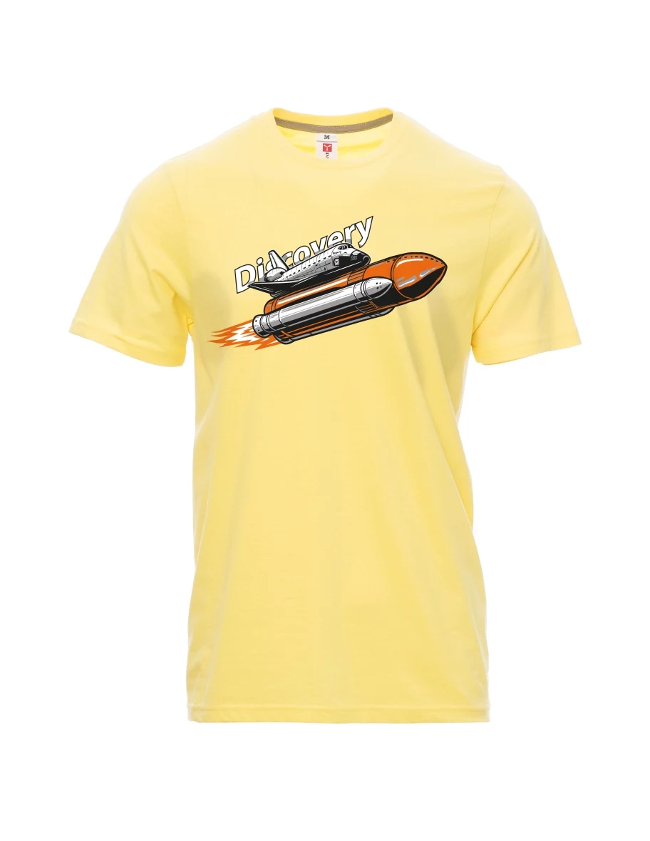 Męski t-shirt jasny zółty Wahadłowiec Discovery