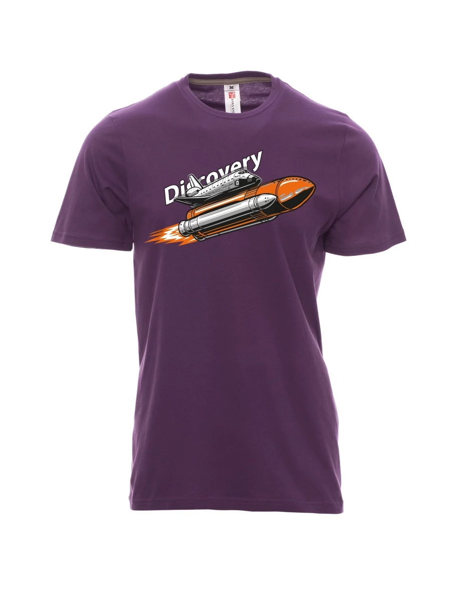 Męski t-shirt purpurowy Wahadłowiec Discovery