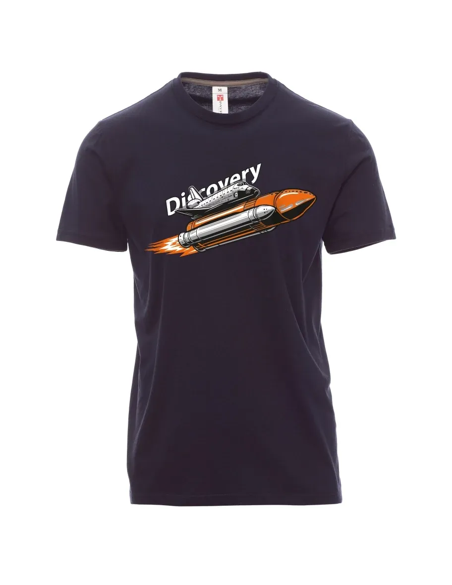 Męski t-shirt marynarka wojenna Wahadłowiec Discovery