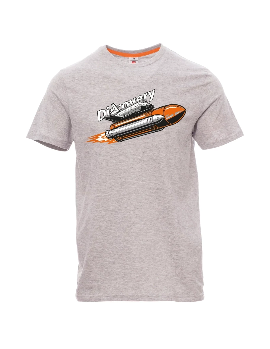 Męski t-shirt szary melanż Wahadłowiec Discovery