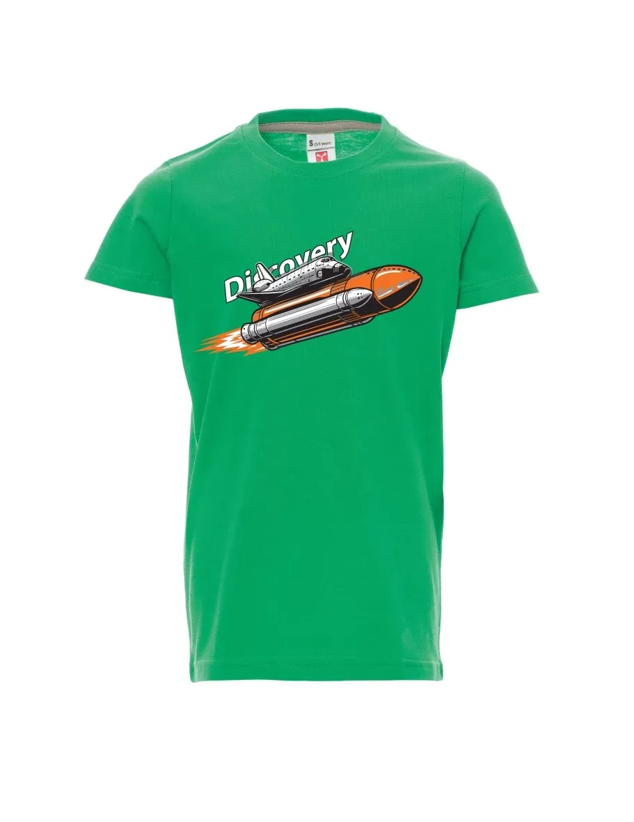 Dziecięcy t-shirt zielony Wahadłowiec Discovery