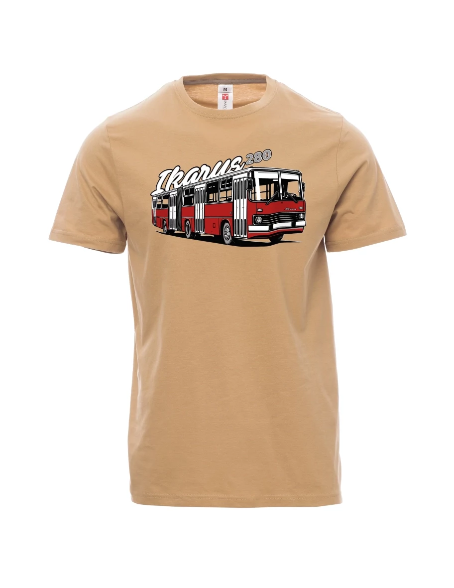 Męski t-shirt brązowy Autobus Ikarus 280