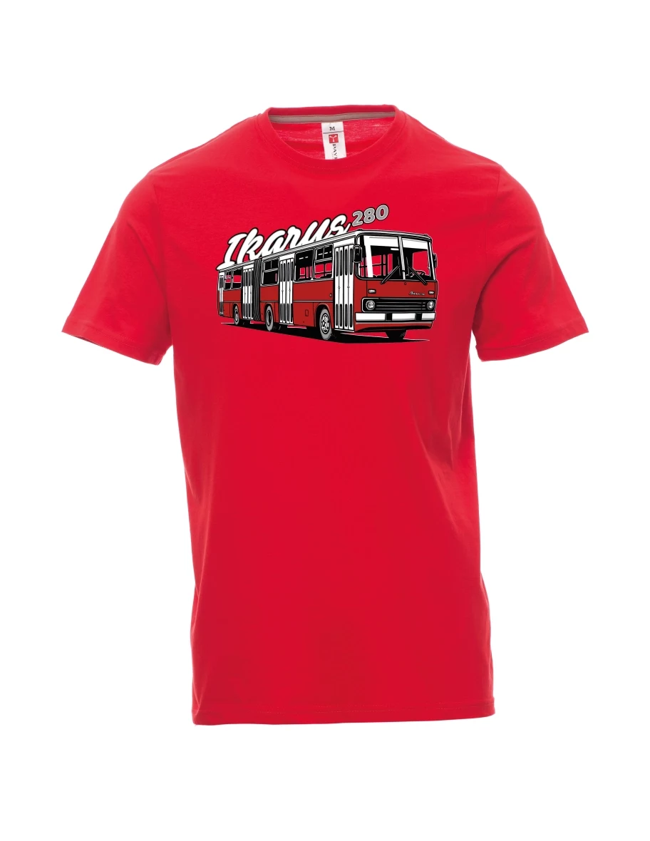 Męski t-shirt czerwony Autobus Ikarus 280