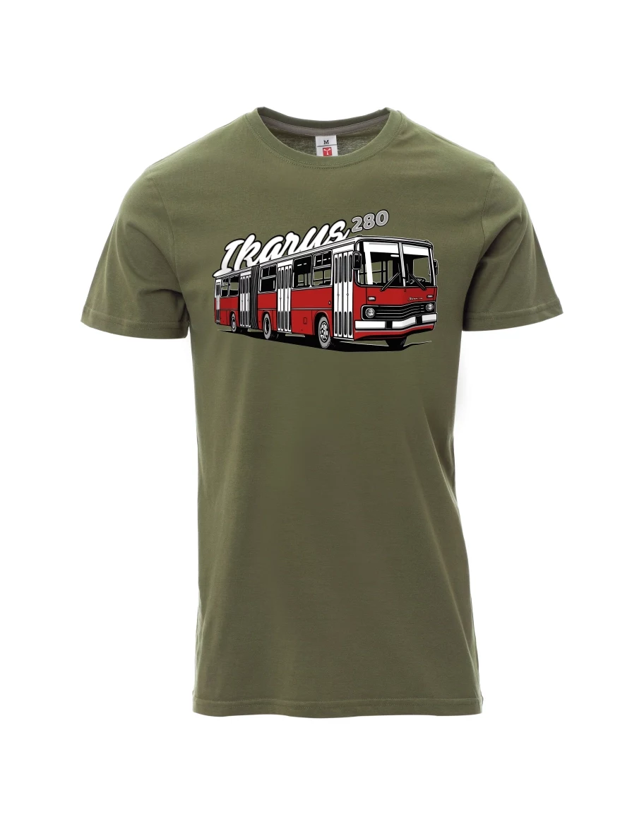 Męski t-shirt khaki Autobus Ikarus 280