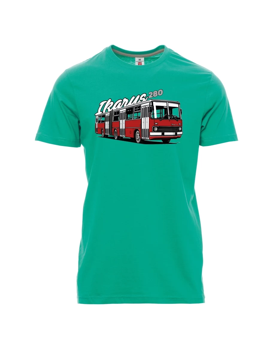 Męski t-shirt szmaragdy Autobus Ikarus 280