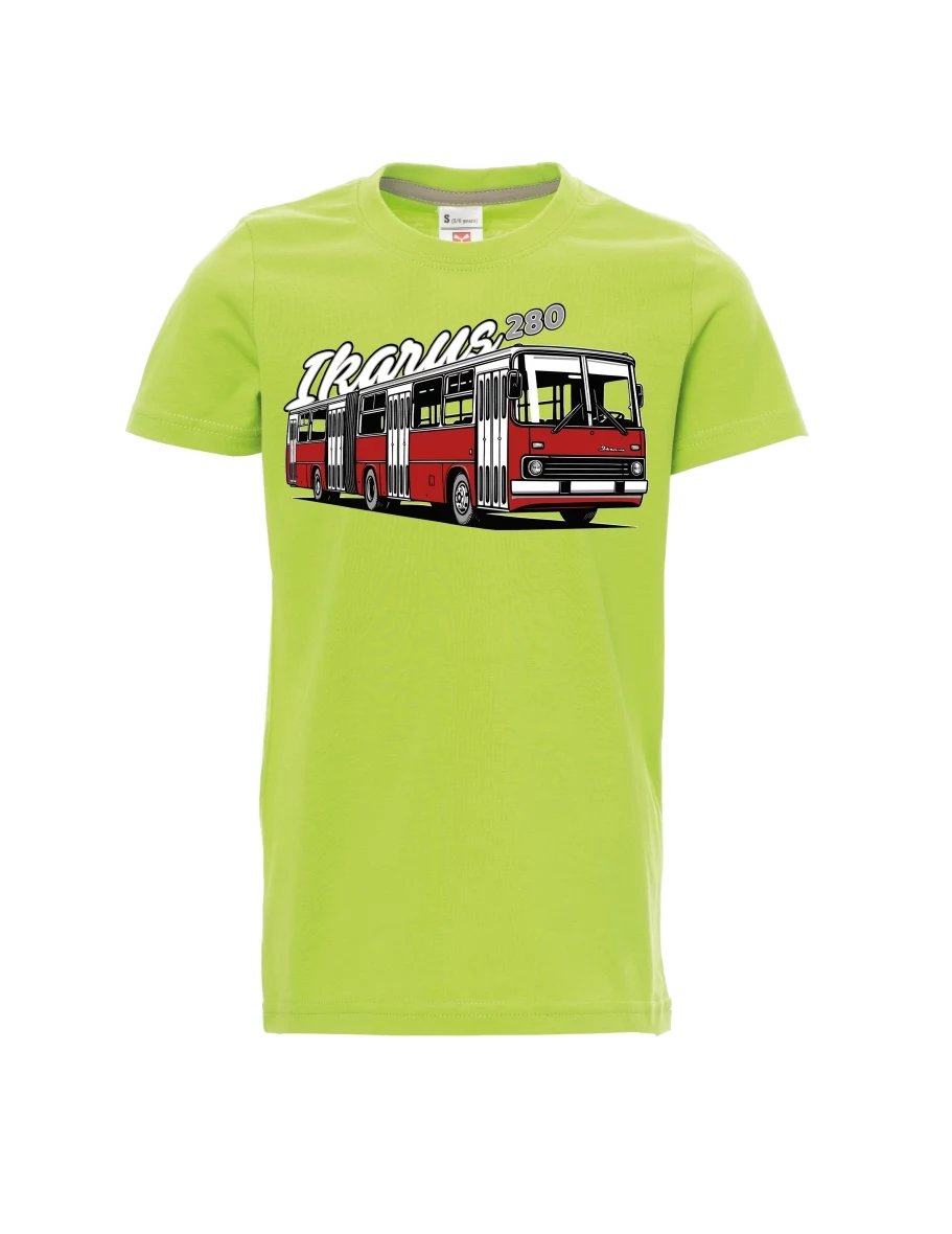 Dziecięcy t-shirt jasno zielony Autobus Ikarus 280