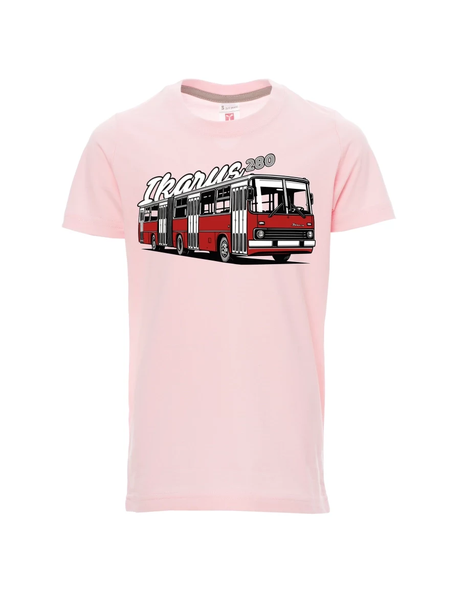 Dziecięcy t-shirt jasno różowy Autobus Ikarus 280