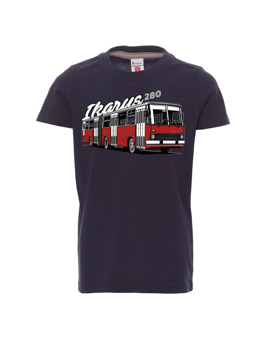 Dziecięcy t-shirt navy Autobus Ikarus 280