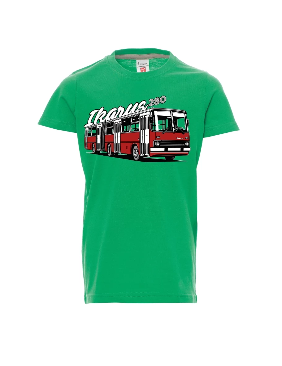 Dziecięcy t-shirt zielony Autobus Ikarus 280