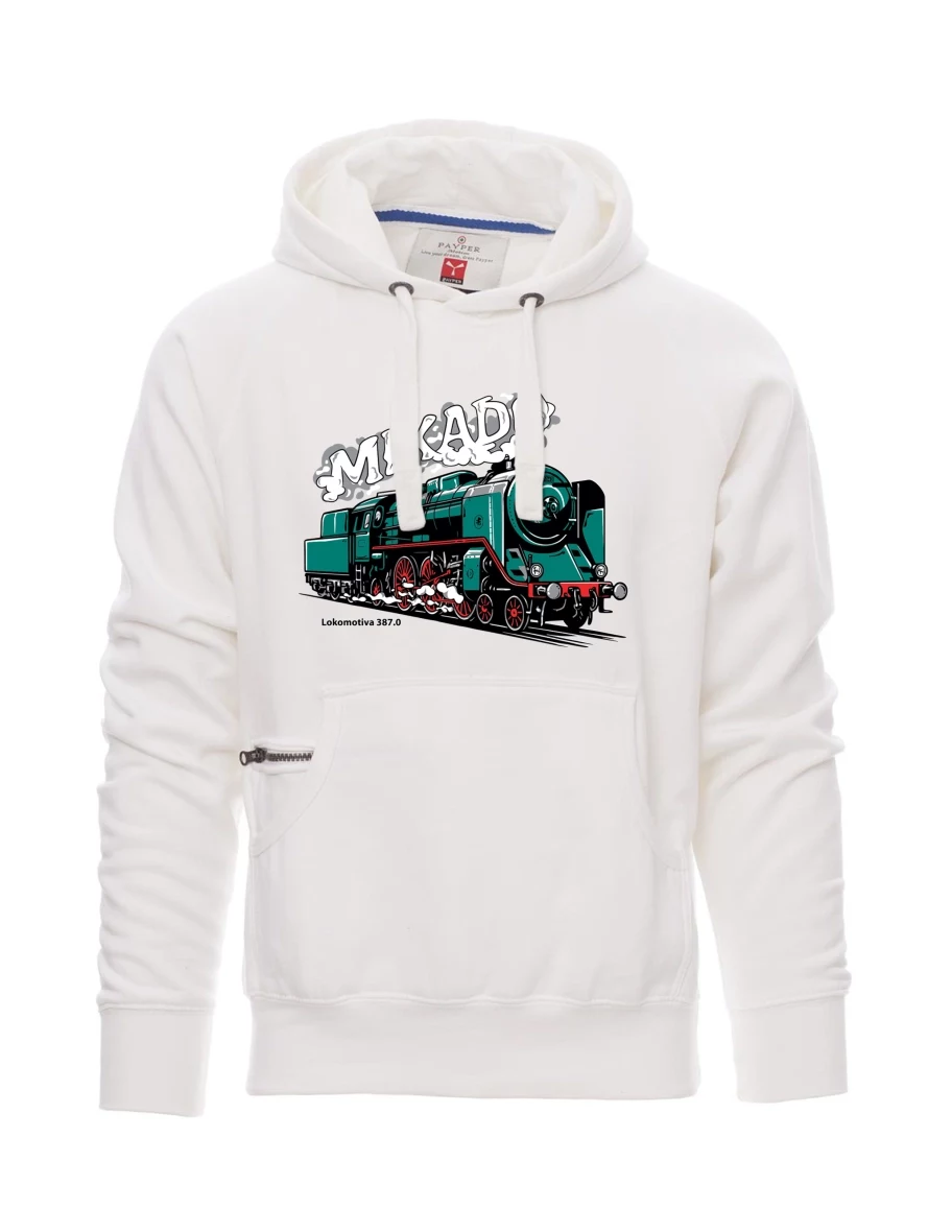 Męska bluza biała Lokomotywa 387.0 „MIKADO“