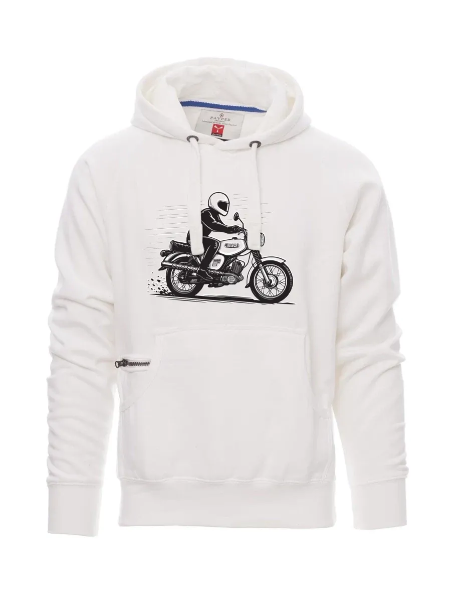 Męska bluza biała Motocykl Enduro S51