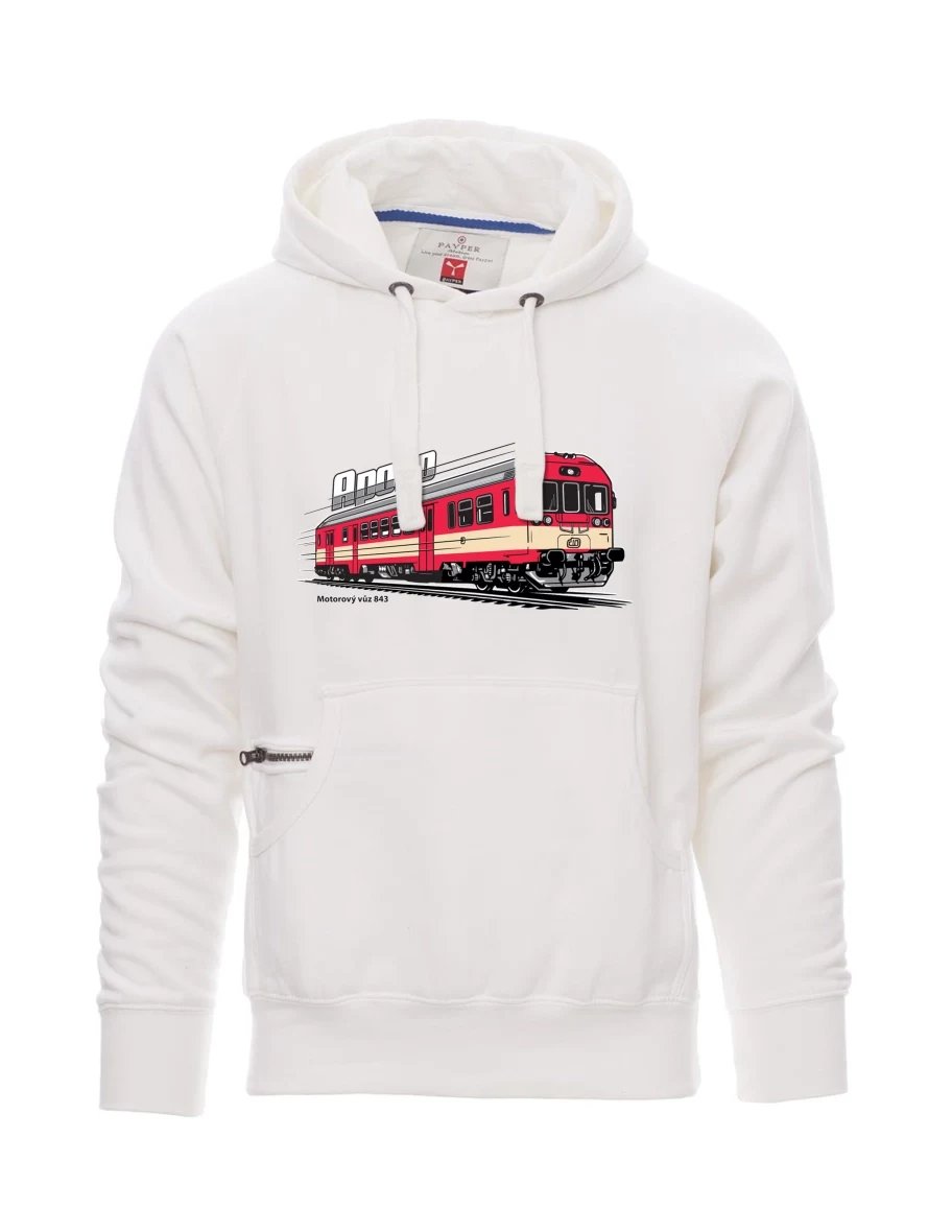 Męska bluza biała Wagon silnikowy 843 „Apollo“