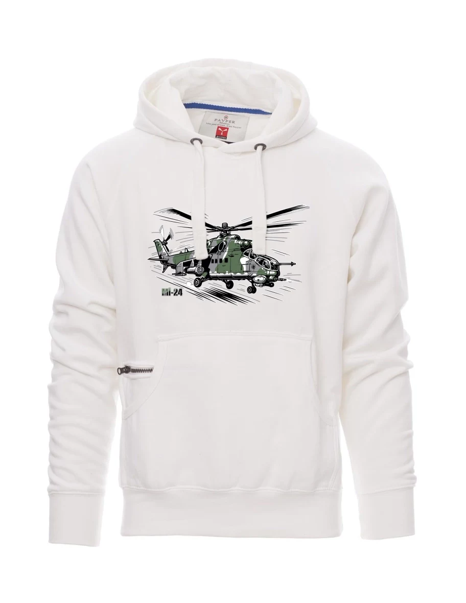 Męska bluza biała Śmigłowiec Mi-24