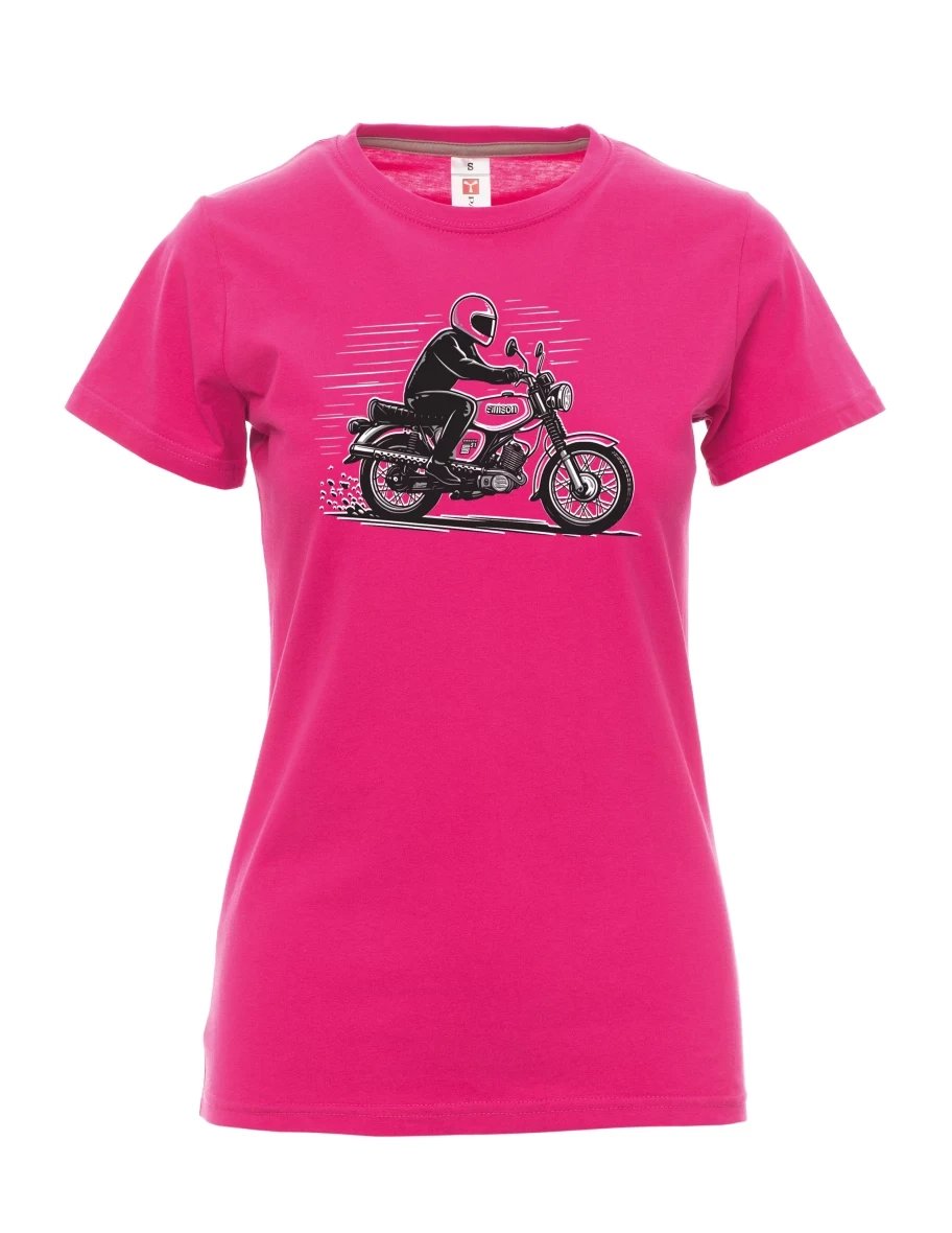 Damski t-shirt różowy Motocykl Enduro S51