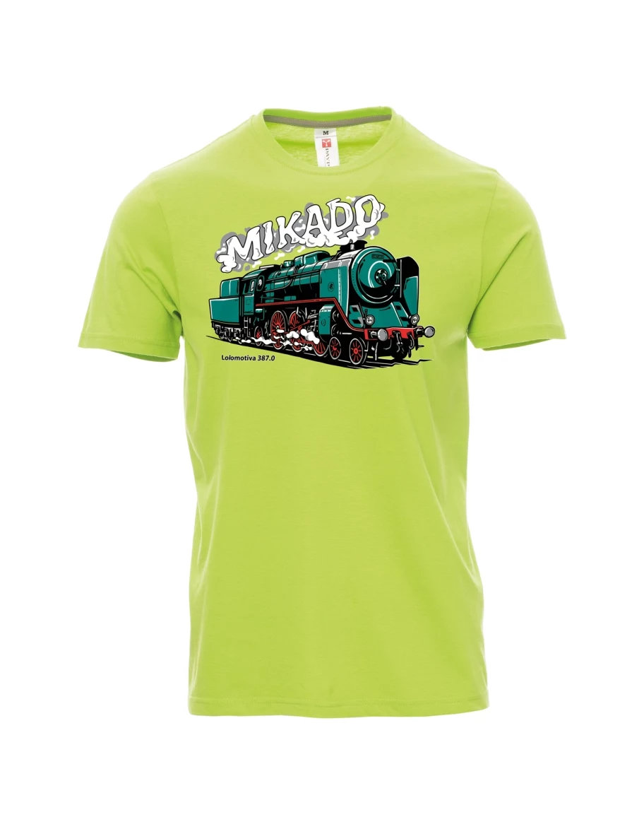 Męski t-shirt jasno zielony Lokomotywa 387.0 „MIKADO“