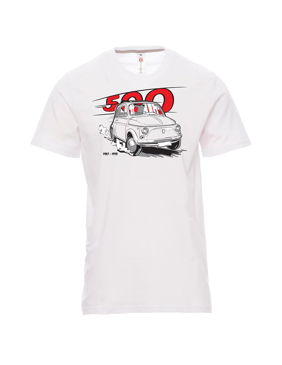 Męski t-shirt biały Włoski weteran F 500