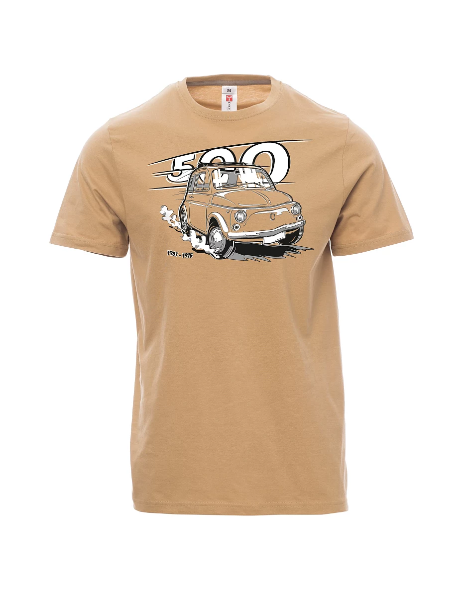 Męski t-shirt brązowy Włoski weteran F 500
