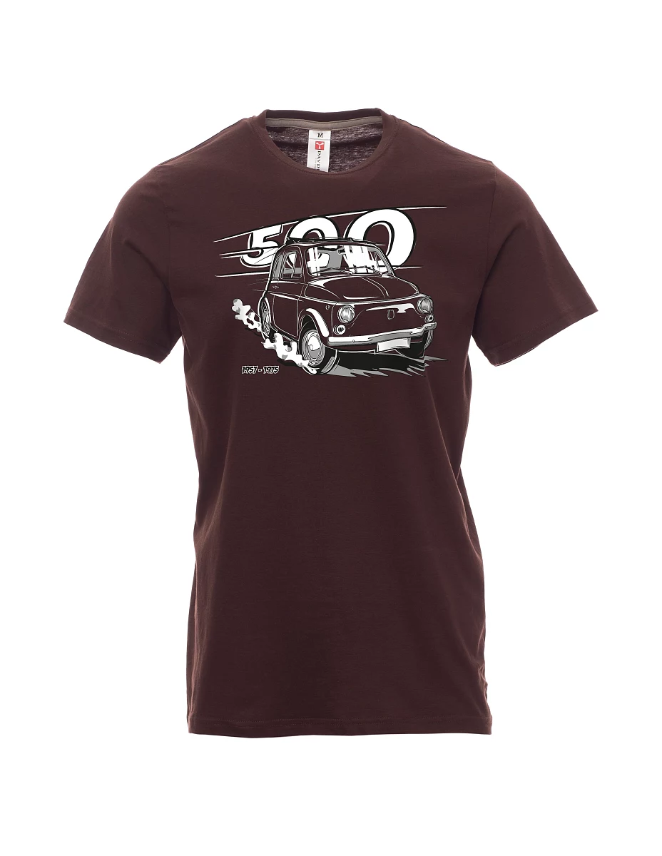 Męski t-shirt ciemny brąz Włoski weteran F 500