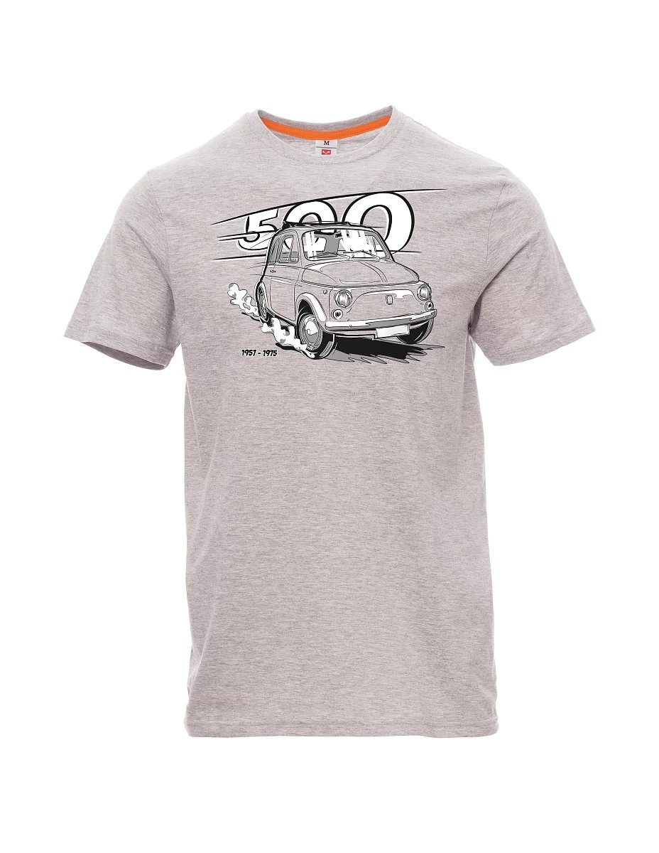 Męski t-shirt szary melanż Włoski weteran F 500