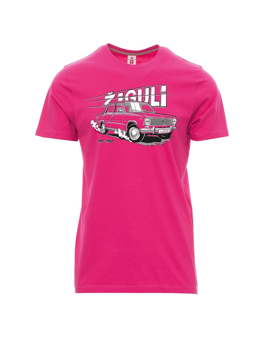 Męski t-shirt różowy Lada-Žiguli
