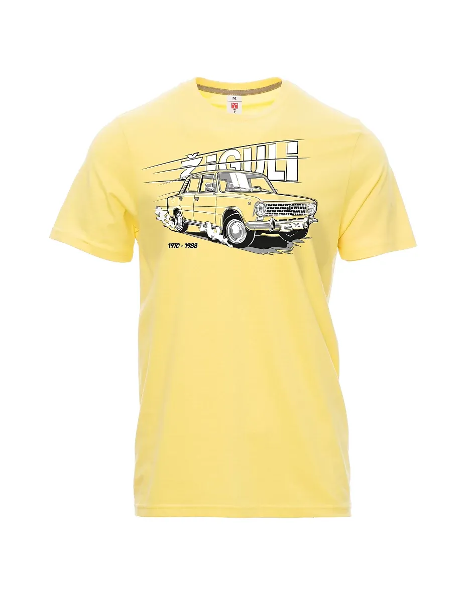 Męski t-shirt jasny zółty Lada-Žiguli