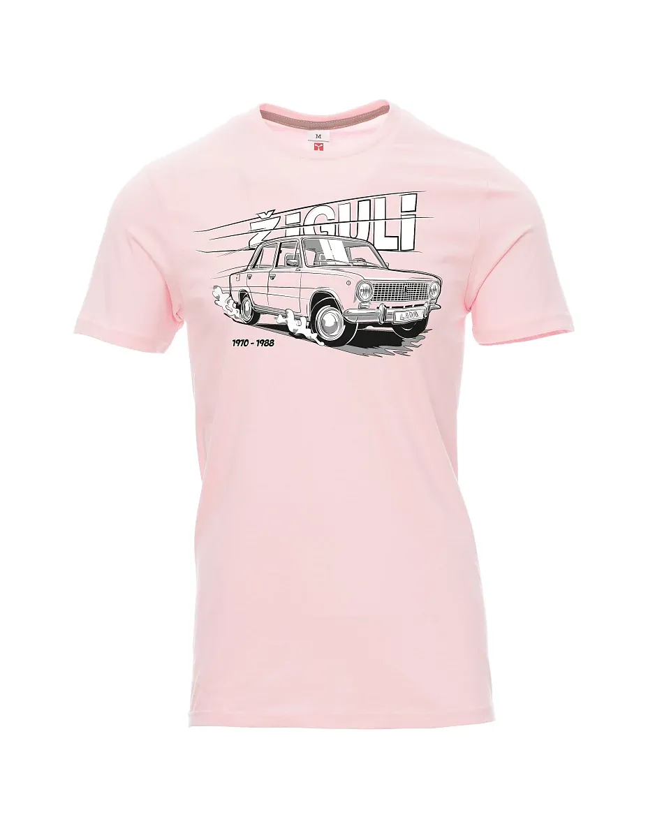 Męski t-shirt jasnoróżowy Lada-Žiguli