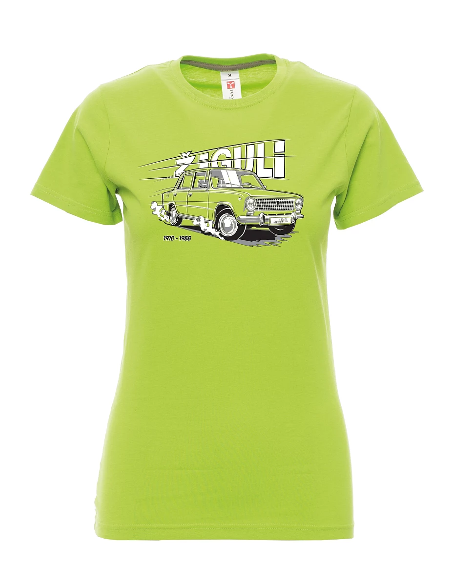 Damski t-shirt limetkowy Lada-Žiguli