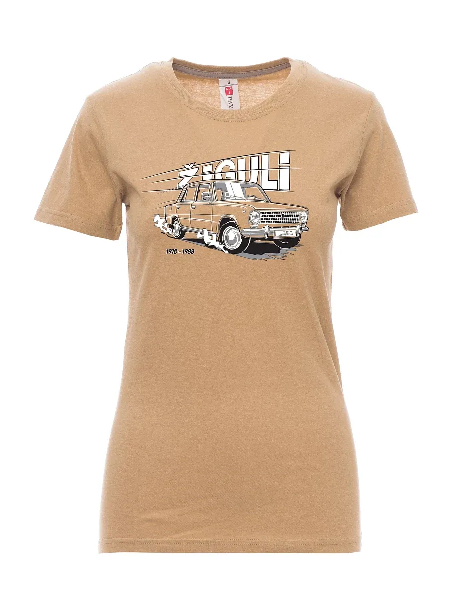 Damski t-shirt brązowy Lada-Žiguli