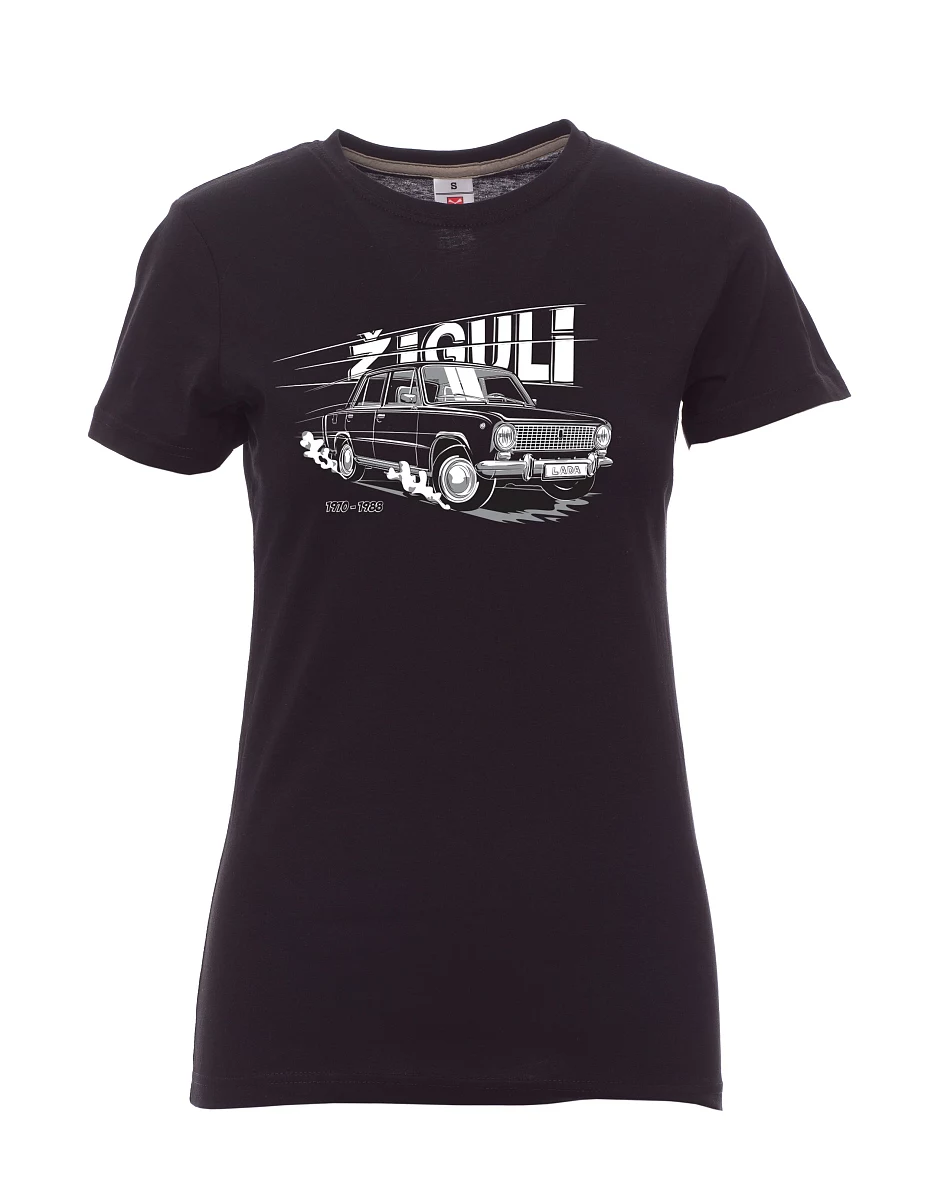 Damski t-shirt czarny Lada-Žiguli