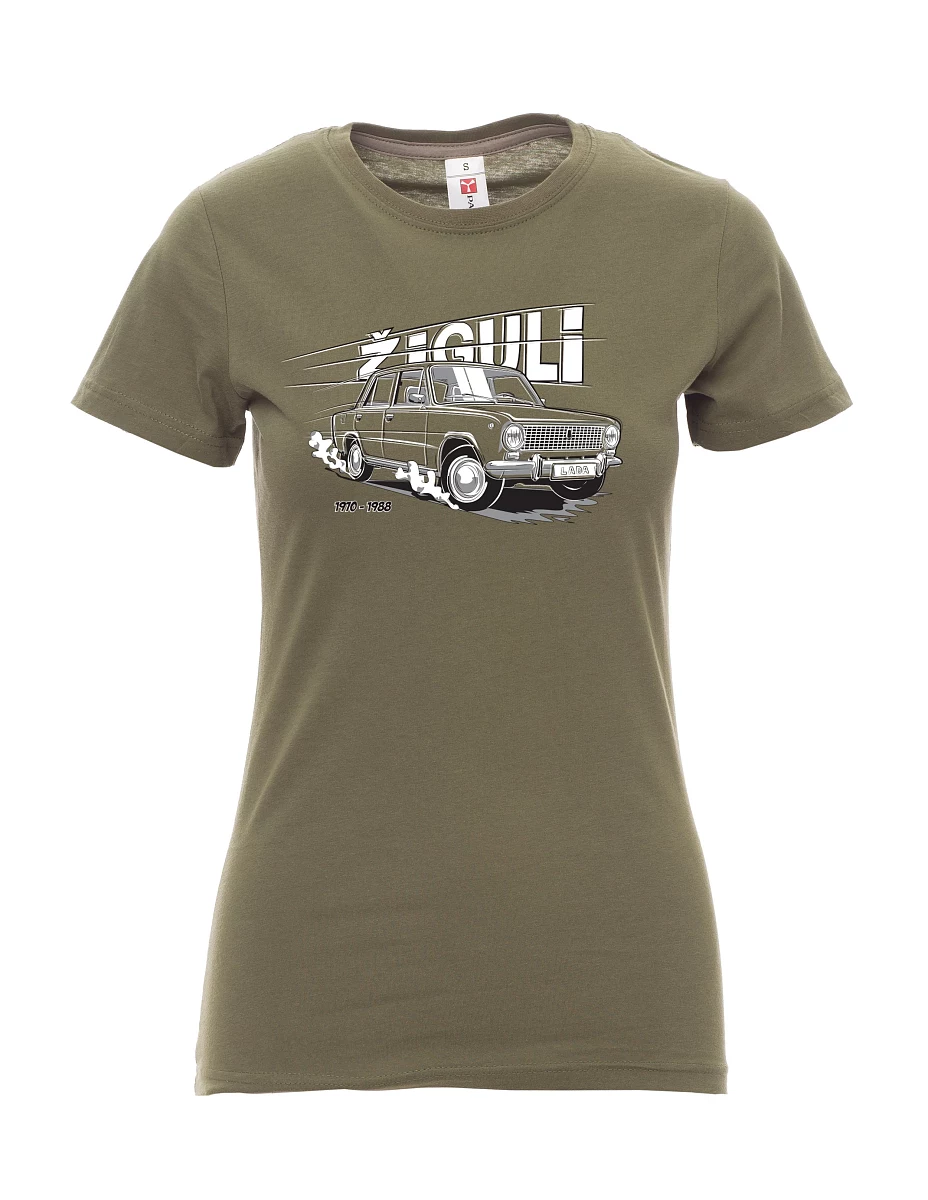Damski t-shirt khaki Lada-Žiguli