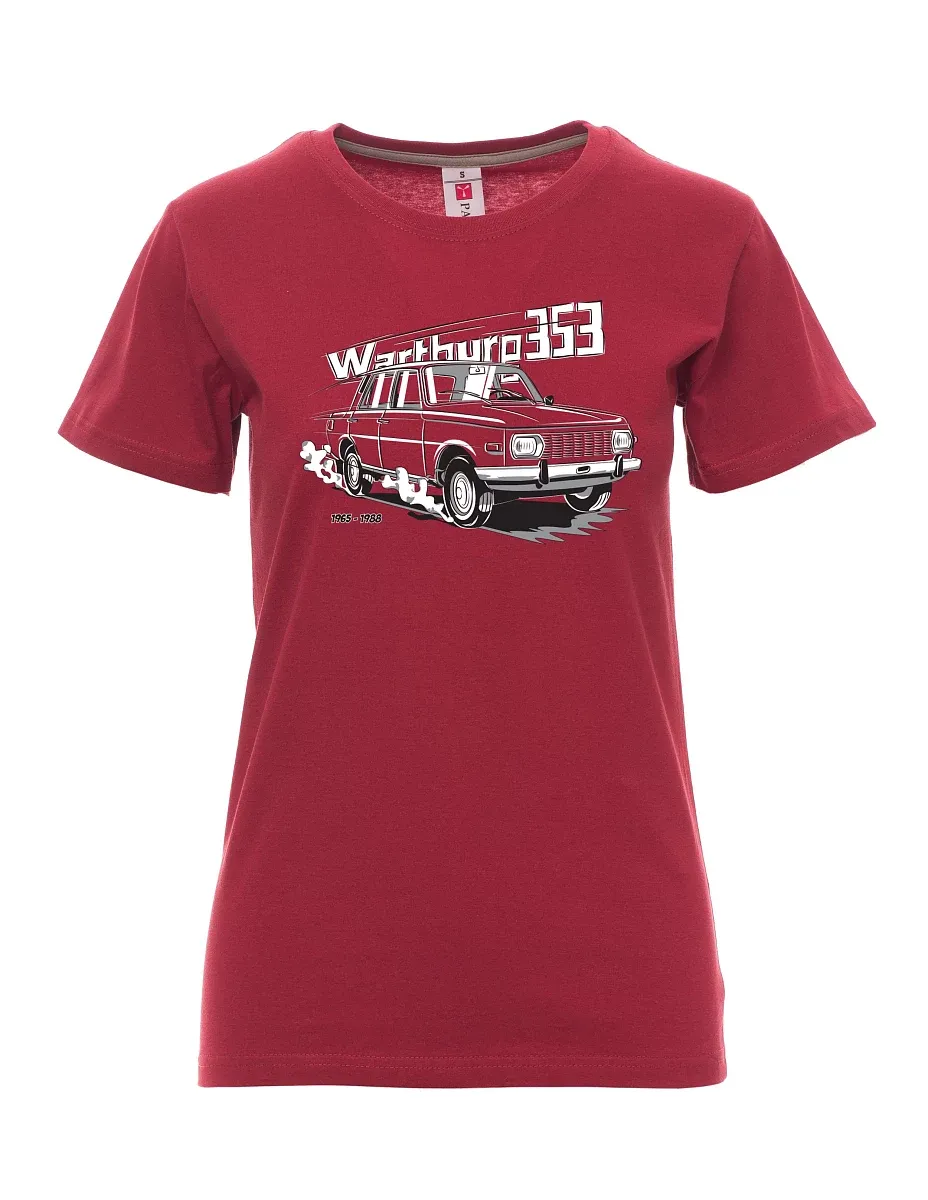 Damski t-shirt bordowy Wartburg 353