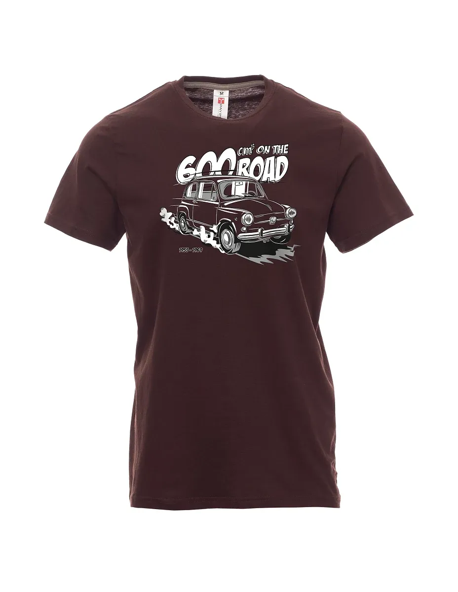 Męski t-shirt ciemny brąz Włoski weteran F 600