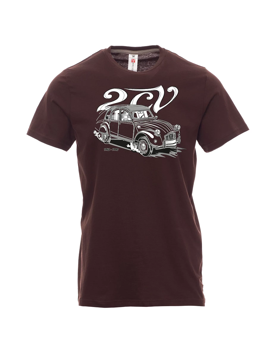 Męski t-shirt ciemny brąz 2CV