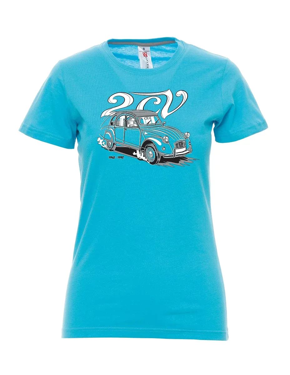 Damski t-shirt turkusowy 2CV
